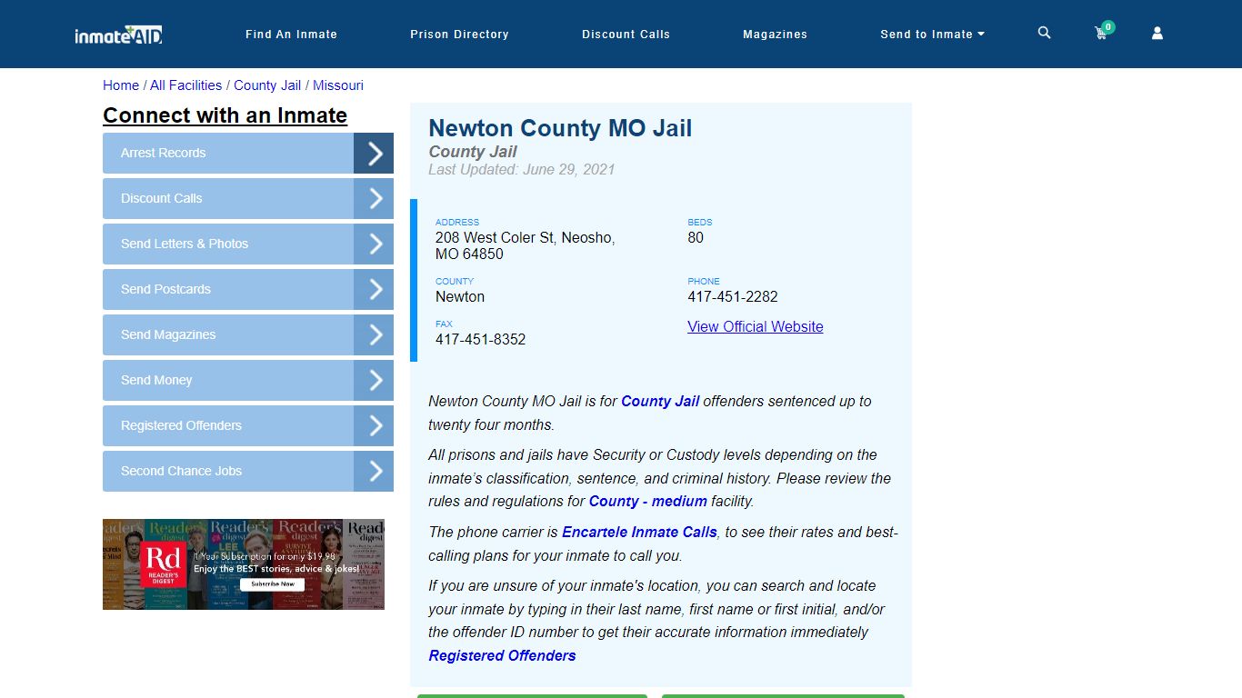 Newton County MO Jail - Inmate Locator