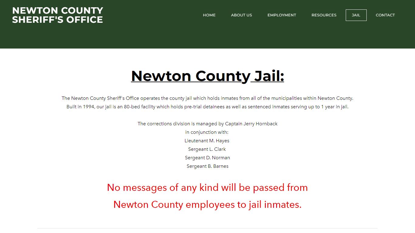 NCSO Jail - NEWTON COUNTY SHERIFF'S OFFICE